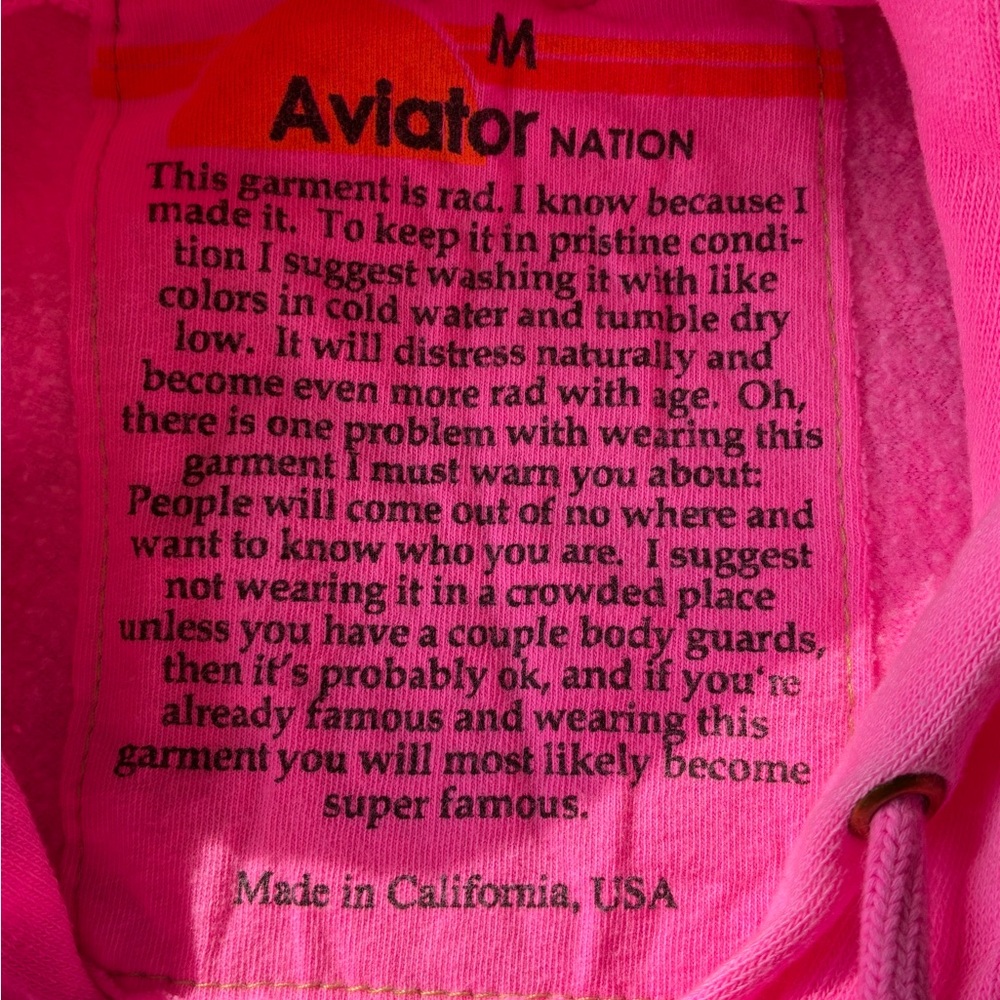Aviator Nation Neon Pink Graphic Hoodie - Picture 4 of 4